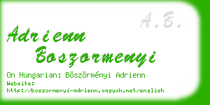 adrienn boszormenyi business card